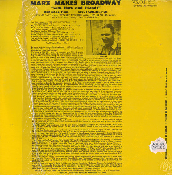 Dick Marx : Marx Makes Broadway (LP, RE)