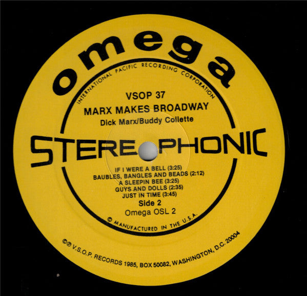 Dick Marx : Marx Makes Broadway (LP, RE)