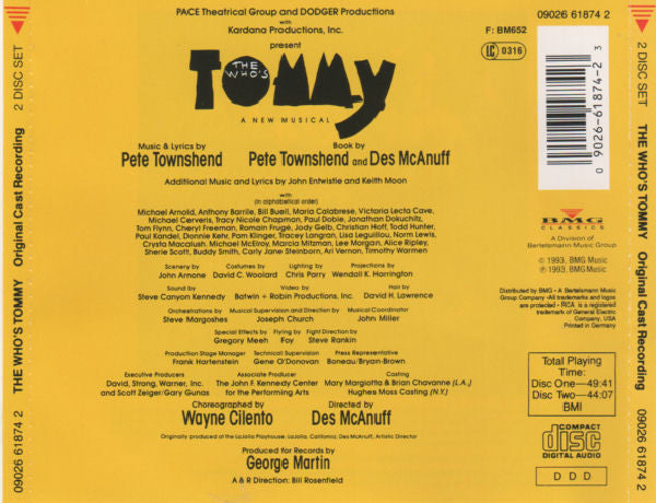 Various : The Who's Tommy (Original Cast Recording) (2xCD, Album)