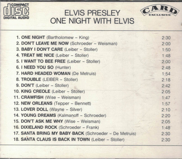 Elvis Presley : One Night With Elvis (CD, Comp)