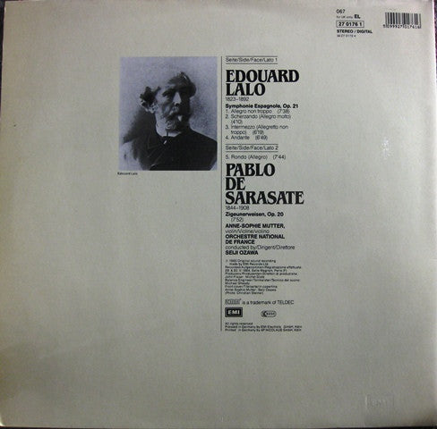 Édouard Lalo, Pablo de Sarasate, Anne-Sophie Mutter • Seiji Ozawa / Orchestre National de France : Symphonie Espagnole • Zigeunerweisen (LP)