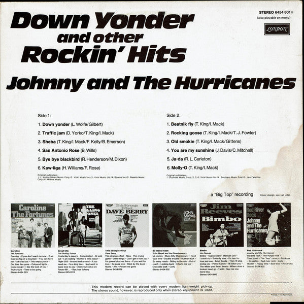 Johnny And The Hurricanes : Down Yonder And Other Rockin' Hits (LP, Comp, RE)