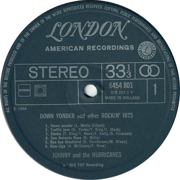 Johnny And The Hurricanes : Down Yonder And Other Rockin' Hits (LP, Comp, RE)