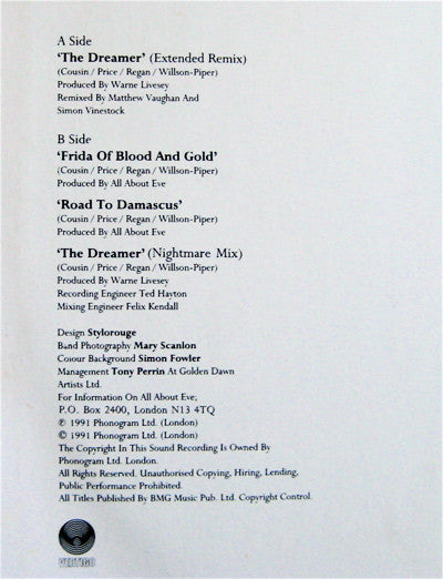 All About Eve : The Dreamer (12", Ltd, Num)