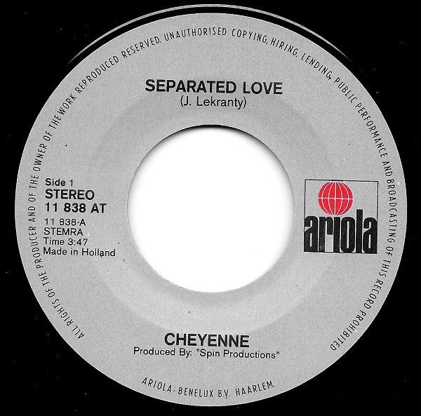 Cheyenne (2) : Separated Love (7", Single)