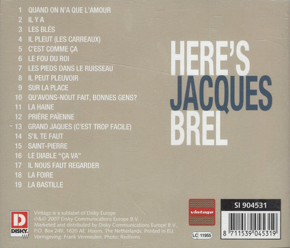 Jacques Brel : Here's Jacques Brel (CD, Comp)