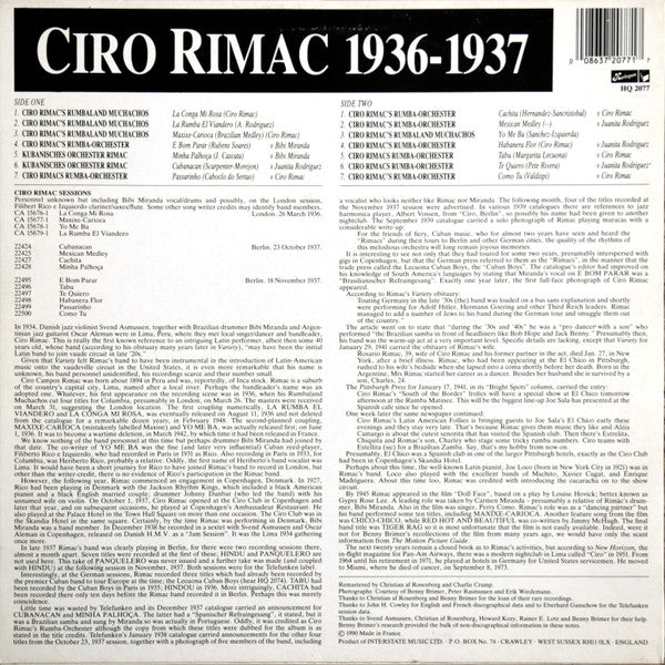 Ciro Rimac : 1936 - 1937 (LP, Comp, Mono)