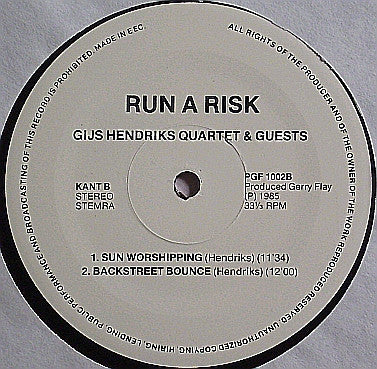 Gijs Hendriks Quartet : Run A Risk (LP, Album)