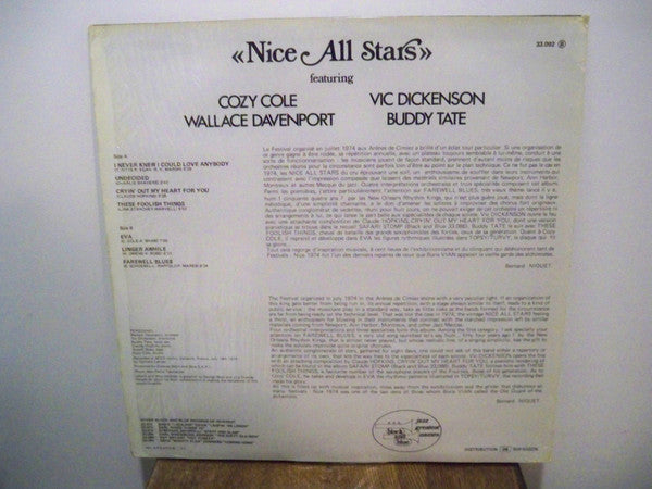 Cozy Cole, Buddy Tate, Wallace Davenport, Vic Dickenson : Nice All Stars (LP)