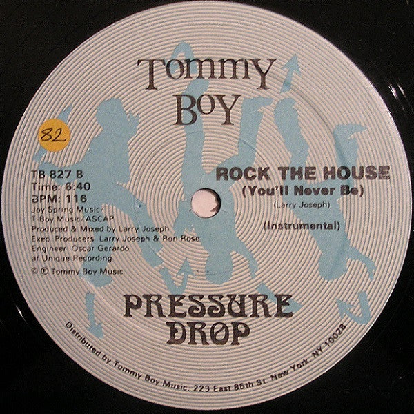 Pressure Drop (2) : Rock The House (You'll Never Be) (12", RE, RP, Blu)
