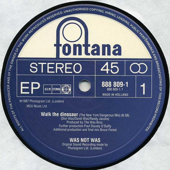 Was (Not Was) : Walk The Dinosaur (12", EP)