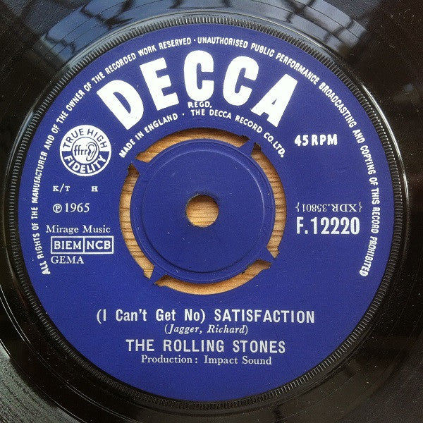 The Rolling Stones : (I Can't Get No) Satisfaction (7", Single)