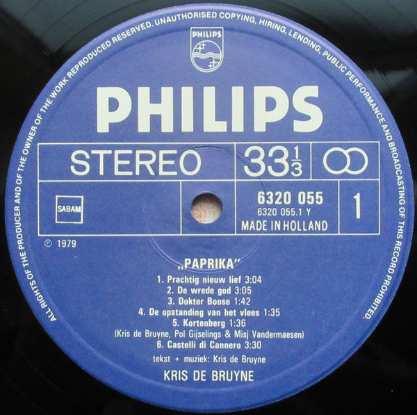 Kris De Bruyne : Paprika (LP, Album)