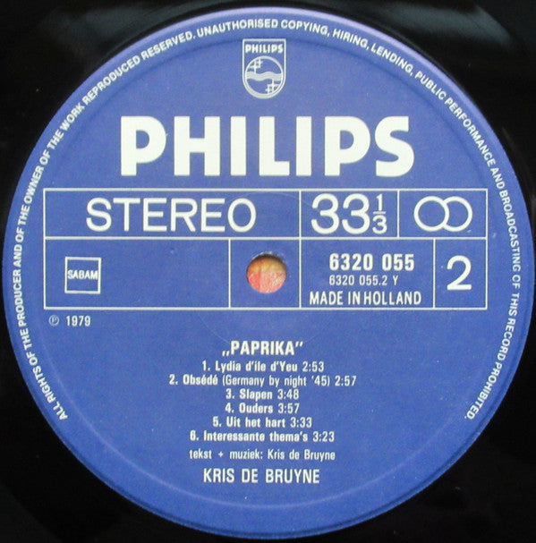 Kris De Bruyne : Paprika (LP, Album)