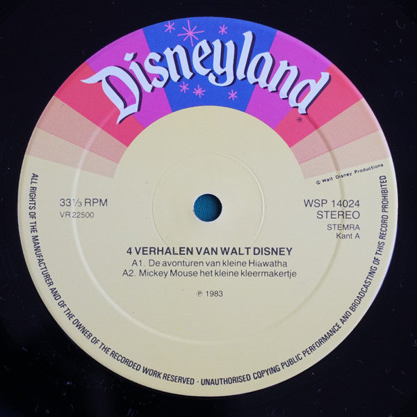 Walt Disney : 4 Verhalen Van Walt Disney (LP, Album)