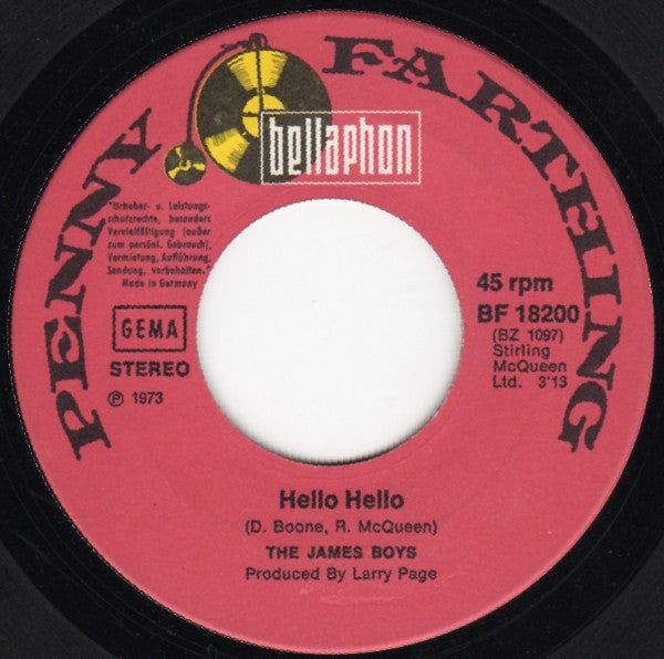 The James Boys (2) : Hello Hello (7", Single)