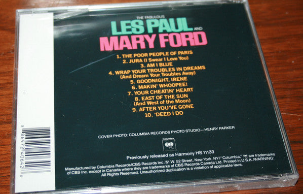 Les Paul & Mary Ford : The Fabulous Les Paul & Mary Ford (CD, Comp, RE)