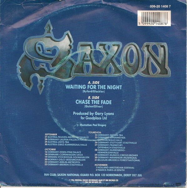 Saxon : Waiting For The Night (7", Single)