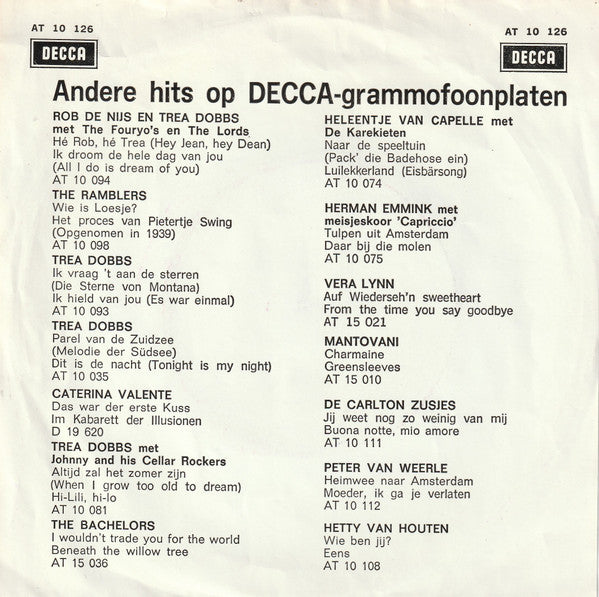 Trea Dobbs : Ploem Ploem Jenka / Stad (7", Single, Mono)