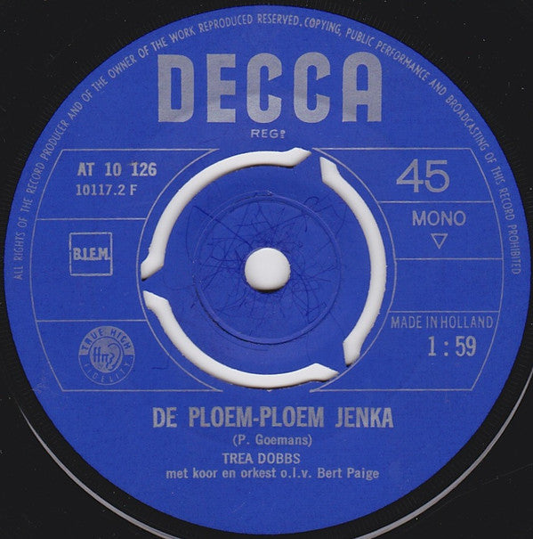 Trea Dobbs : Ploem Ploem Jenka / Stad (7", Single, Mono)