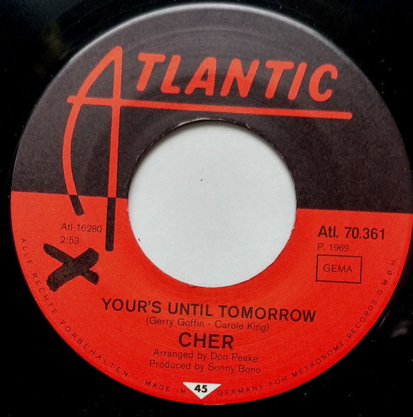 Cher : Yours Until Tomorrow (7", Single)