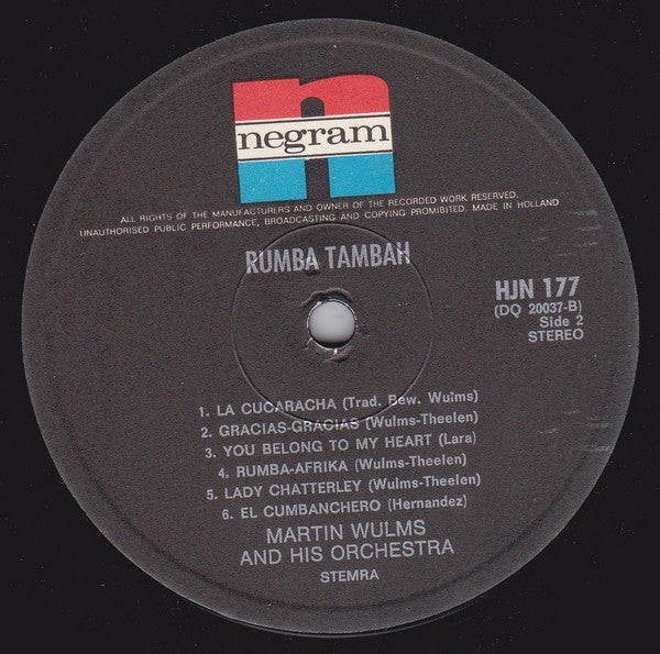 Martin Wulms And His Orchestra : Rumba Tambah (LP, Album, RE)
