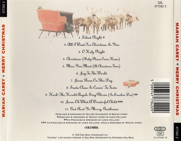 Mariah Carey : Merry Christmas (CD, Album, RE)