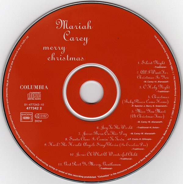 Mariah Carey : Merry Christmas (CD, Album, RE)