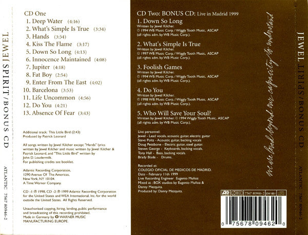 Jewel : Spirit (CD, Album + CD + S/Edition)