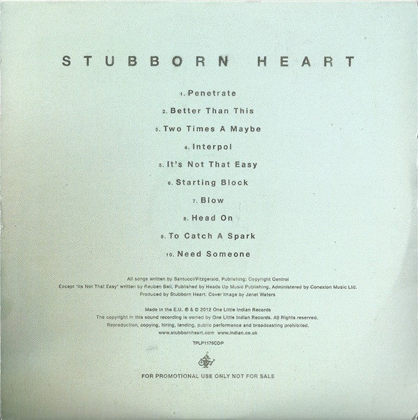 Stubborn Heart : Stubborn Heart (CD, Album, Promo)