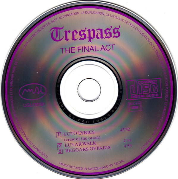 Trespass (5) : The Final Act (CD, Album)