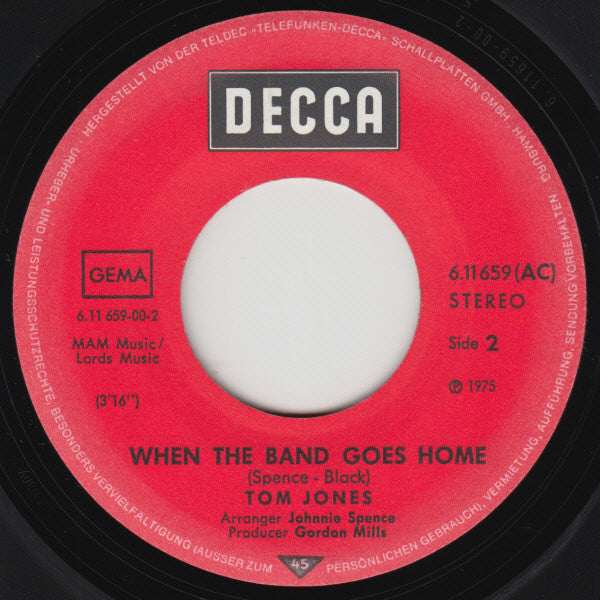 Tom Jones : Ain't No Love (7", Single)