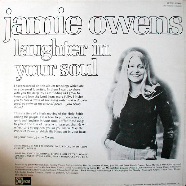 Jamie Owens (2) : Laughter In Your Soul (LP, Album)