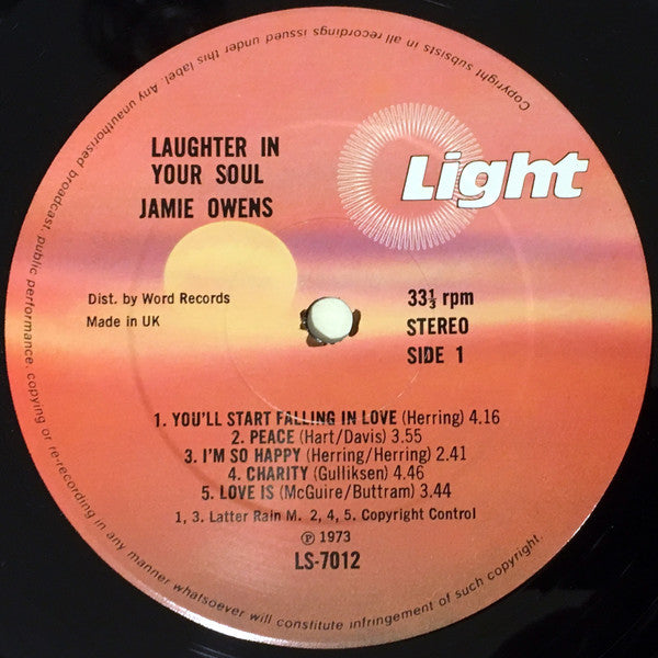 Jamie Owens (2) : Laughter In Your Soul (LP, Album)