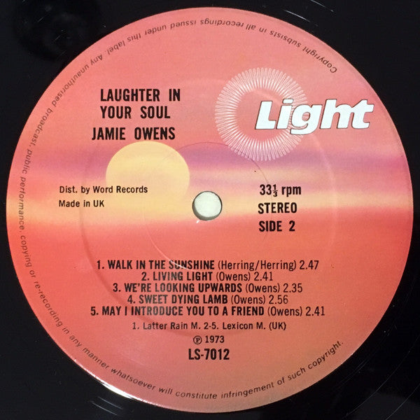 Jamie Owens (2) : Laughter In Your Soul (LP, Album)