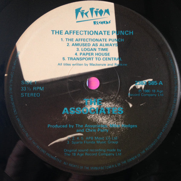 The Associates : The Affectionate Punch (LP, Album)