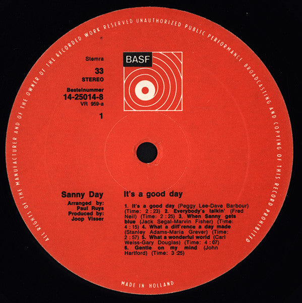 Sanny Day : It's A Good Day (LP, Album)