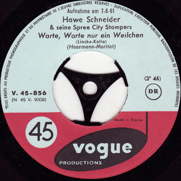 Hawe Schneider & Seine Spree City Stompers : Warte, Warte Nur Ein Weilchen (7", Single)