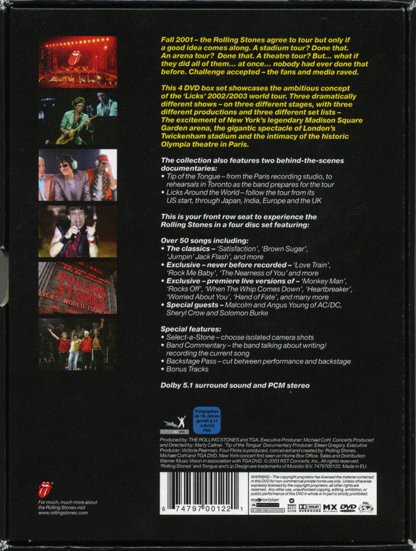 The Rolling Stones : Four Flicks (4xDVD-V, Copy Prot., Multichannel, PAL)