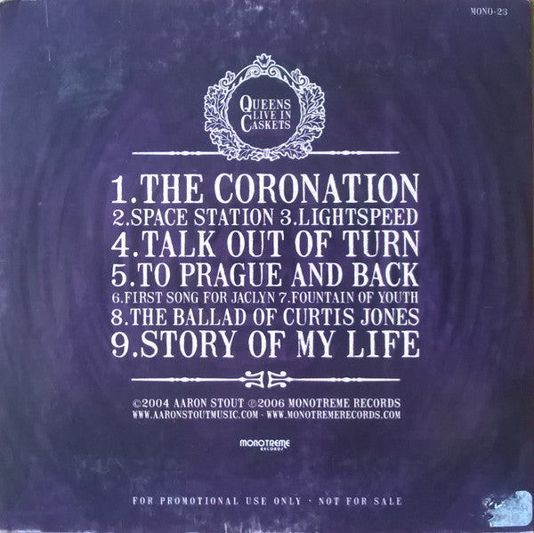 Aaron Stout : Queens Live In Caskets (CD, Album, Promo)