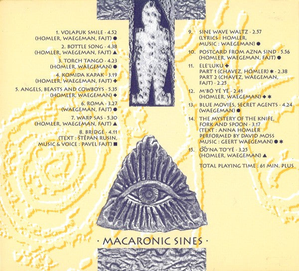 Anna Homler, Geert Waegeman, Pavel Fajt : Macaronic Sines (CD, Album, RP)