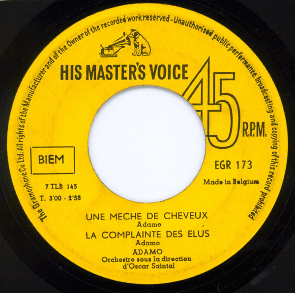 Adamo : Une Meche De Cheveux   (7", EP)