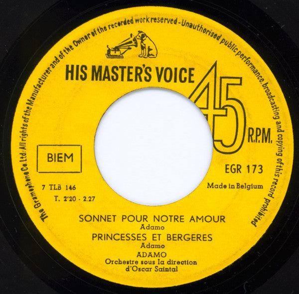 Adamo : Une Meche De Cheveux   (7", EP)