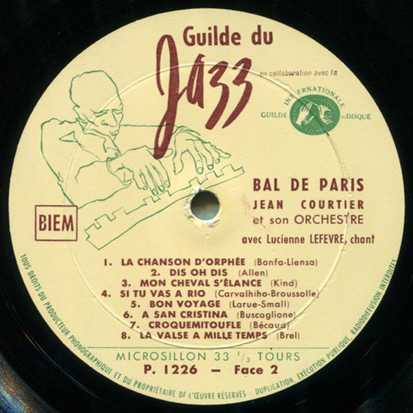 L'Orchestre Jean Courtier Avec Lucienne Lefevre : Bal De Paris (LP)