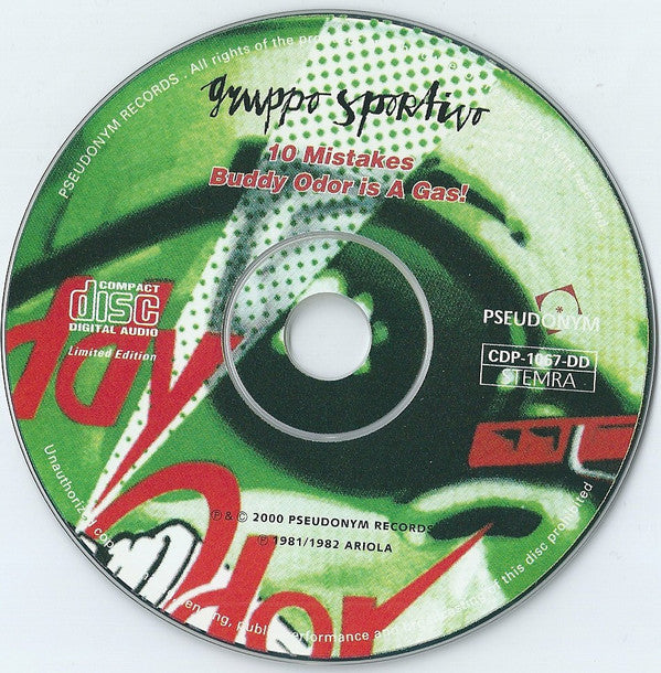 Gruppo Sportivo / The Buddy Odor Stop : 10 Mistakes / Buddy Odor Is A Gas (CD, Comp, Ltd, RM)