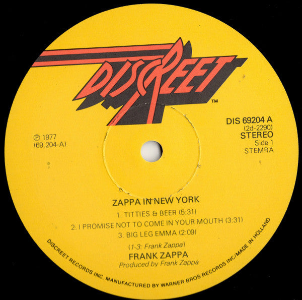 Frank Zappa : Zappa In New York (2xLP, Album, Gat)