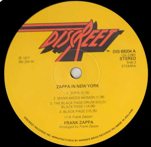 Frank Zappa : Zappa In New York (2xLP, Album, Gat)