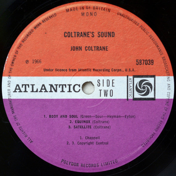 John Coltrane : Coltrane's Sound  (LP, Album, Mono)