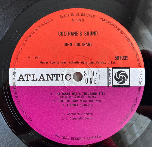 John Coltrane : Coltrane's Sound  (LP, Album, Mono)