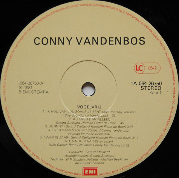 Conny Vandenbos : Vogelvrij (LP, Album)